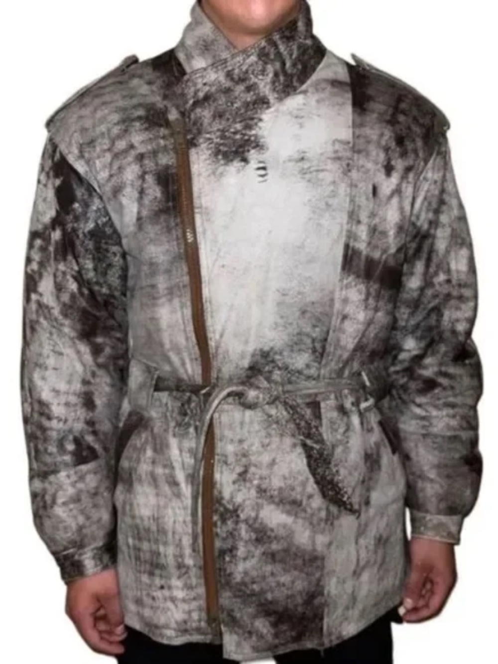 Vintage 80s Double Goose Country Leather Down Coat